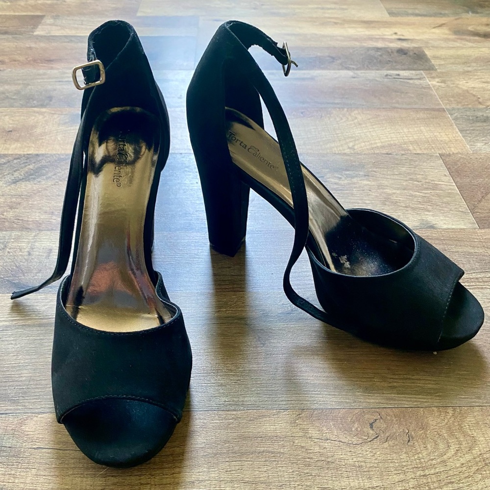 Suede Platform Block Heels